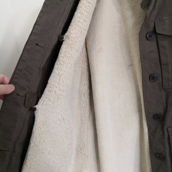 LA VIE By Rebecca Taylor Women's Military Field Jacket Removable Faux Fur Lined - Picture 3 of 7